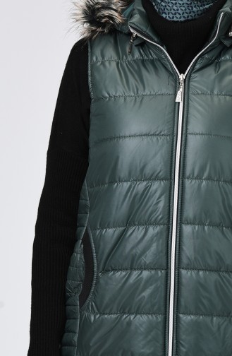 Gilet Matelassé a Capuche 5141-04 Vert emeraude 5141-04