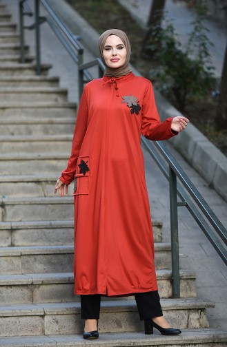 Brick Red Abaya 10906-04