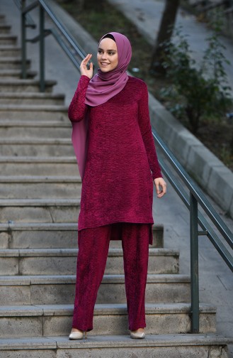 Tunik Pantolon İkili Takım 9033-03 Fuşya