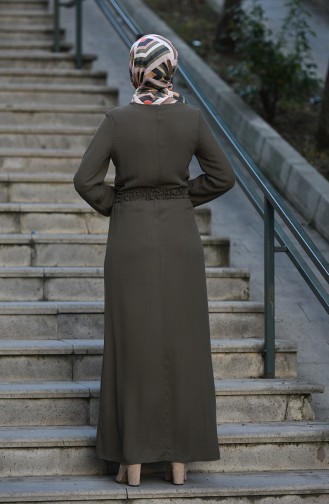 Khaki Hijab Kleider 8069-01