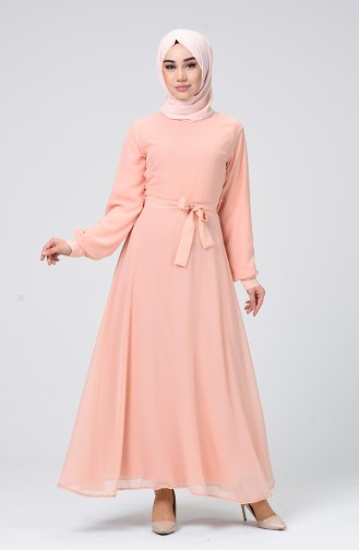 Salmon Hijab Dress 1712-01