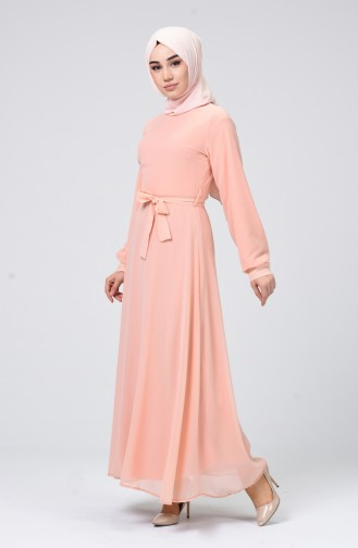 Salmon Hijab Dress 1712-01