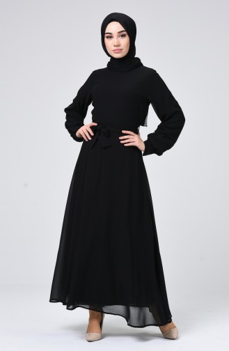 Black Hijab Dress 1712-02