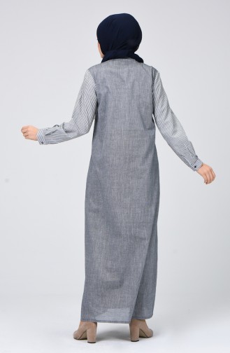 Dunkelblau Hijab Kleider 4502-03