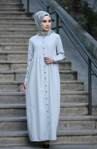 Grau Hijab Kleider 3307-07