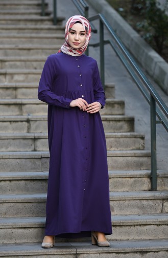 Lila Hijab Kleider 5037-13
