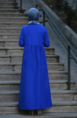 Saks-Blau Hijab Kleider 5037-15