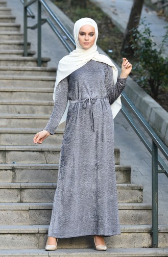 Grau Hijab Kleider 5040-02