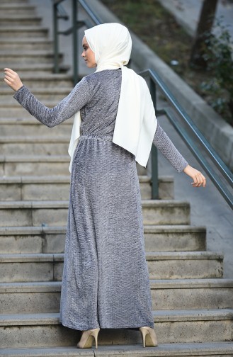 Gray Hijab Dress 5040-02