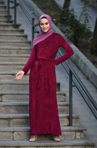 Fuchsia Hijab Kleider 5040-04