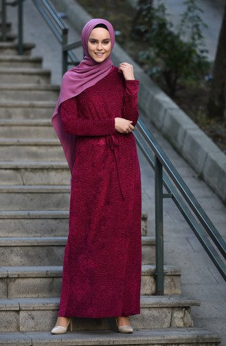 Fuchsia Hijab Dress 5040-04
