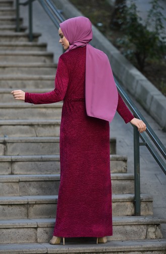 Fuchsia Hijab Dress 5040-04