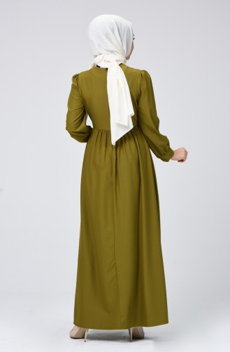 Khaki Hijab Kleider 3402-01