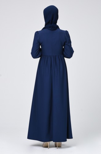 Navy Blue Hijab Dress 3402-03