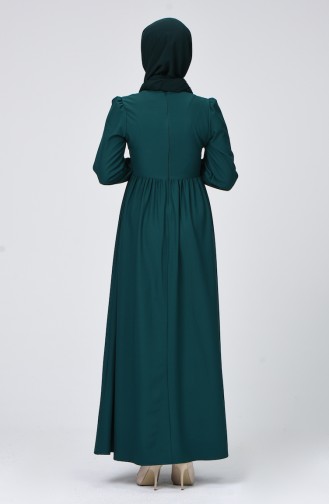 Smaragdgrün Hijab Kleider 3402-06