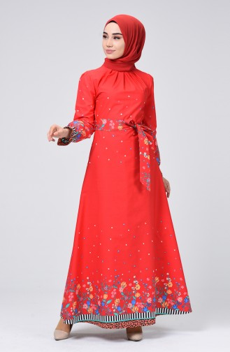 Coral Hijab Dress 60065-01