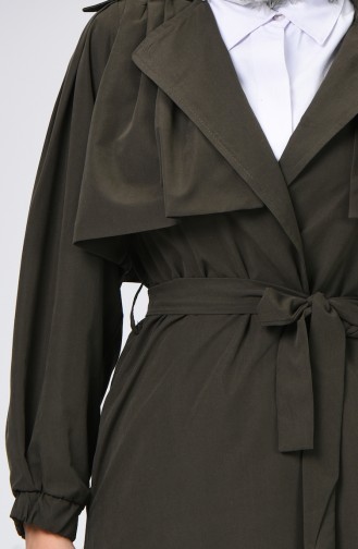 Lined Belted Trench Coat Khaki 1007-01