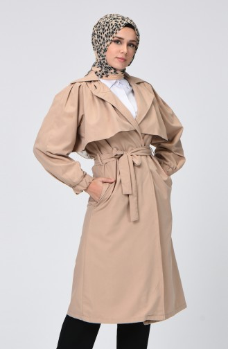 Lined Belted Trench Coat Mink 1007-03