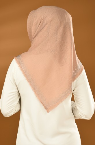 Scarf Decorated With Strass Line Sand Beige 13153-02