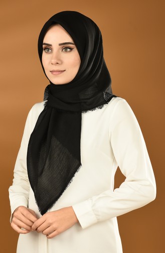 Taşlı Haiti Eşarp 13153-07 Siyah