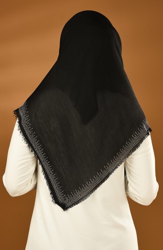 Taşlı Haiti Eşarp 13153-07 Siyah