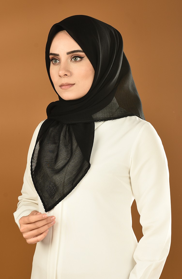 Düz Pamuk İç Tülbent 26030-01 Siyah