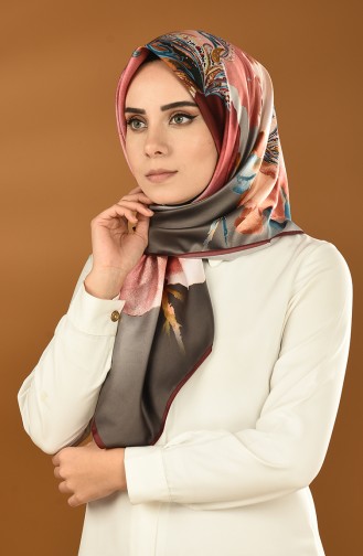 Karaca Desenli Rayon Eşarp 90637-04 Bordo Petrol