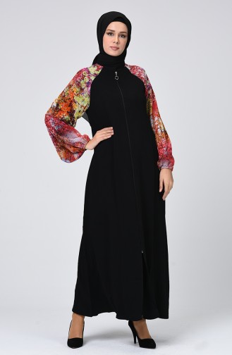 Abaya a Fermeture 0094-01 Noir 0094-01