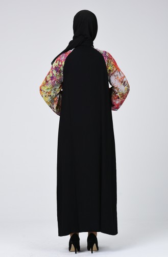 Reglan Sleeve Zippered Abaya Black 0094-01