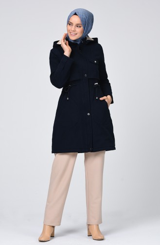 معطف طويل أزرق كحلي 7105-01