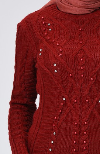 Pearls Tricot Sweater Bordeaux 8034-09