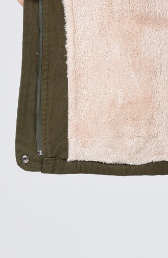 Furry Short Coat 7106-02 Khaki 7106-02