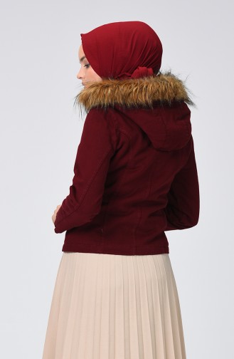 Claret Red Winter Coat 7106-03