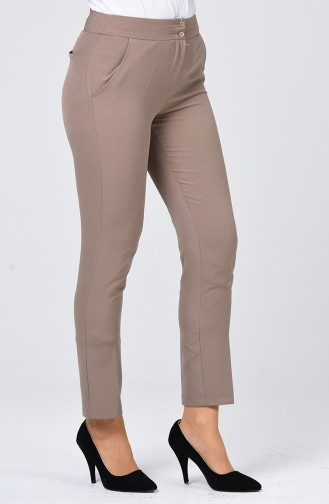 Classic Straight Trousers With Pockets Mink 1113-02