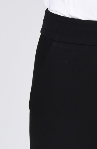 Classic Straight Trousers With Pockets Black 1113-04