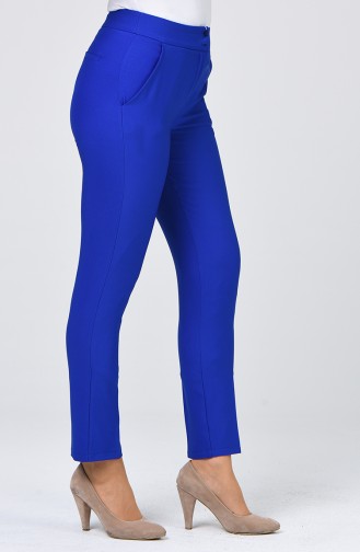 Classic Straight Trousers With Pockets Dark Blue 1113-05