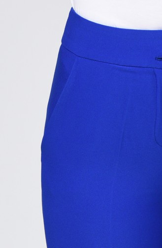 Classic Straight Trousers With Pockets Dark Blue 1113-05