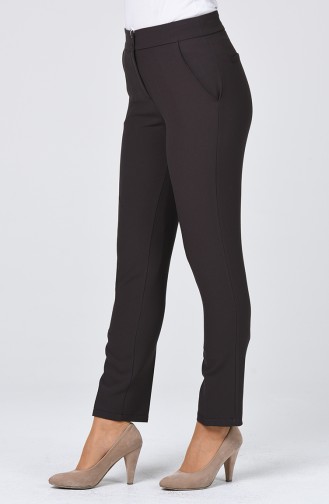 Classic Straight Trousers With Pockets Dark Gray 1113-06