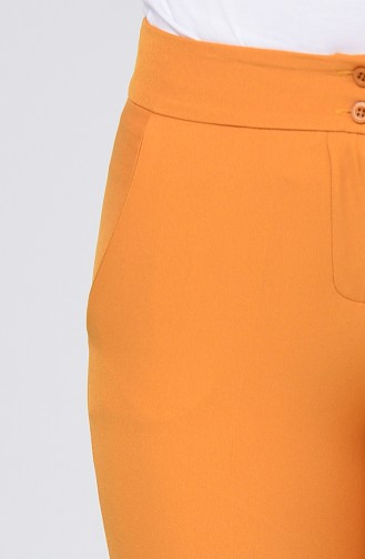 Classic Straight Trousers With Pockets Mustard 1113-07