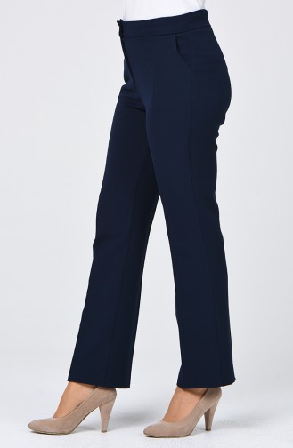 Pantalon Simple avec Poches 2062-02 Bleu Marine Foncé 2062-02