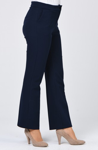 Pantalon Simple avec Poches 2062-02 Bleu Marine Foncé 2062-02