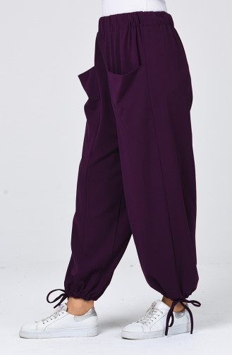 Baggy Trousers with Pockets 0551-01 Purple 0551-01