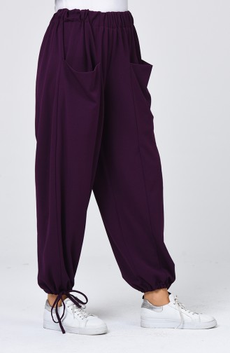 Baggy Trousers with Pockets 0551-01 Purple 0551-01