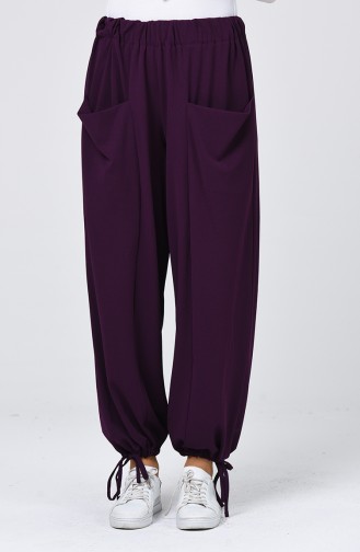 Baggy Trousers with Pockets 0551-01 Purple 0551-01