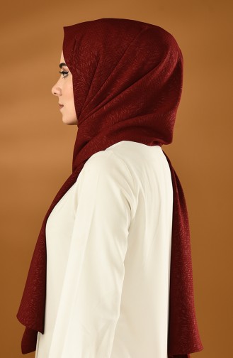 Kendinden Desenli Dokuma Şal 8002-03 Bordo
