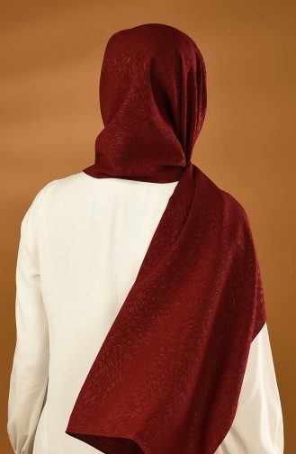 Kendinden Desenli Dokuma Şal 8002-03 Bordo