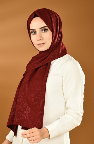 Patterned Woven Shawl Bordeaux 8003-03