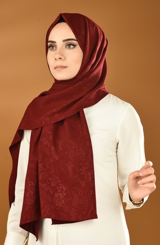 Patterned Woven Shawl Bordeaux 8003-03