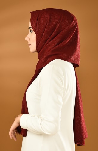 Kendinden Desenli Dokuma Şal 8003-03 Bordo