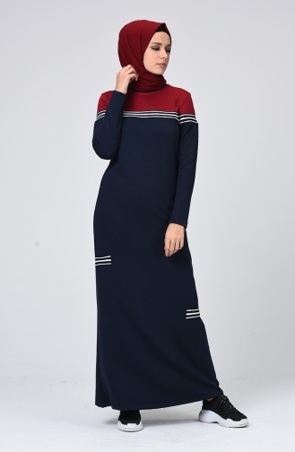 Dunkelblau Hijab Kleider 99232-01